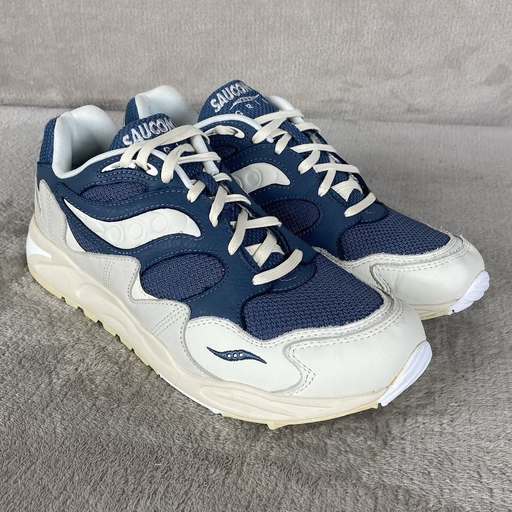 Saucony Grid Shadow 2 Lux Mens Shoes Size 12 Blue White Suede Sneakers NEW